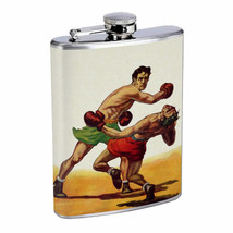 Vintage Boxing D2 8oz Hip Flask Stainless Steel Sports Boxer Knockout Gloves - £11.80 GBP