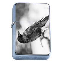 Windproof Refillable Flip Top Oil Lighter Crow D7 Goth Dark Black Bird Raven - £11.82 GBP