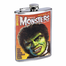 Vintage Monsters D10 8oz Hip Flask Stainless Steel Creepy Scary Creatures - £11.86 GBP