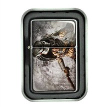 Windproof Oil Lighter with Gift Box Alien Design 05 Paranormal Martian - £11.89 GBP