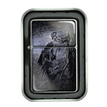 Windproof Oil Lighter with Gift Box Alien Design 06 Paranormal Martian - £11.89 GBP