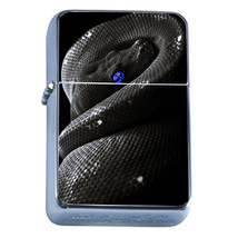 Windproof Refillable Flip Top Oil Lighter Black Snake D1 Reptile Desert Fangs - £11.69 GBP