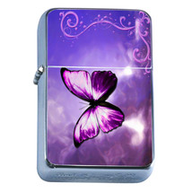 Windproof Refillable Flip Top Oil Lighter Butterflies D7 Colorful Monarch - £11.82 GBP