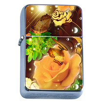 Windproof Refillable Flip Top Oil Lighter Butterflies D9 Colorful Monarch - £11.89 GBP