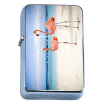 Windproof Refillable Flip Top Oil Lighter Flamingo D2 Pink Tropical Exotic Bird - £11.82 GBP