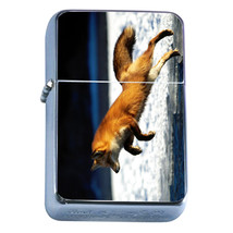 Windproof Refillable Flip Top Oil Lighter Fox D2 Furry Sneaky Red Canine Dog - £11.70 GBP