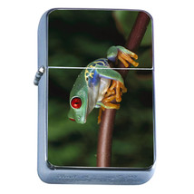 Windproof Refillable Flip Top Oil Lighter Frog D4 Amphibian Colorful Poison Toad - £11.89 GBP
