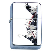 Windproof Refillable Flip Top Oil Lighter Funny Cow D3 Broken SeeSaw Bovine - $14.80