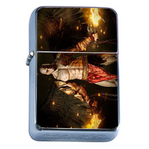 Windproof Refillable Flip Top Oil Lighter Gladiators D7 Arena Roman Swordsman - £11.89 GBP