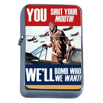 Windproof Refillable Flip Top Oil Lighter Propaganda D17 Political War Poster - £11.86 GBP