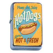 Windproof Refillable Flip Top Oil Lighter Vintage Hot Dog Sign D1 Retro Old - £11.82 GBP