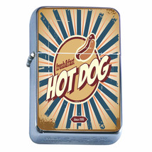Windproof Refillable Flip Top Oil Lighter Vintage Hot Dog Sign D2 Retro Old - £11.82 GBP