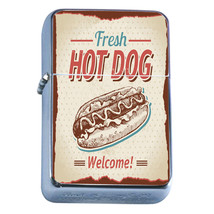 Windproof Refillable Flip Top Oil Lighter Vintage Hot Dog Sign D3 Retro Old - £11.86 GBP