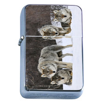 Windproof Refillable Flip Top Oil Lighter Wolf D2 Wilderness Animal Dog Hunter - £11.86 GBP