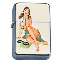 Windproof Refillable Fliptop Oil Lighter Classic Vintage Model Pin Up Girl D-061 - £11.70 GBP