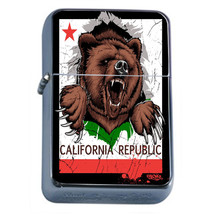 Windproof Refillable Oil Lighter California Bear D1 Republic Cali Flag - £11.64 GBP