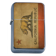 Windproof Refillable Oil Lighter California Bear D3 Republic Cali Flag - £11.83 GBP