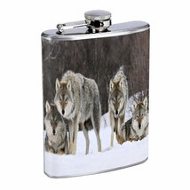 Wolf Flask D2 8oz Stainless Steel Wolves Wilderness Animal Dog Predator ... - $14.80