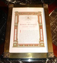 ANTIQUE FRAMED CATHOLIC LATIN MASS ALTAR CARD ST. JOHN PASSION - £35.20 GBP