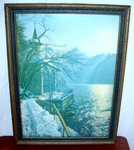 William Tell Chapel Lake Lucerne Antique Framed Print - £46.88 GBP