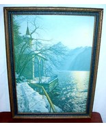 WILLIAM TELL CHAPEL LAKE LUCERNE ANTIQUE FRAMED PRINT - $81.56 CAD