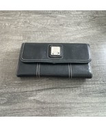 Tignanello Leather Black Pebbled Wallet Bifold Organizer Clutch - $24.87