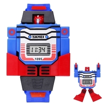 SKMEI 1095 Japan 3D Transformers Robot Electronic LED Watch Waterproof, Kids - £22.67 GBP