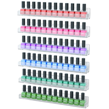 NIUBEE 6 Pack Nail Polish Rack Wall Mounted Shelf with Removable Anti-Slip End I - £28.08 GBP