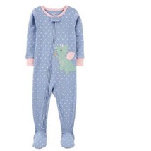Girls Pajamas Carters Long Sleeve Footed 1 PC Purple Winged Dinosaur-size 4T - £14.24 GBP