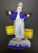 Occupied Japan WATERBOY w/BUCKETS porcelain/china 4-1/4&quot; toothpick holder? 022 - £7.88 GBP