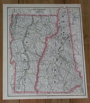 1886 Original Antique Map Of Vermont And Hew Hampshire - £15.08 GBP
