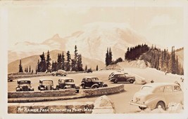 Montante Rainier Wa ~ Da Osservazione Point-Old Auto ~1940s Vero Foto Cartolina - £5.55 GBP