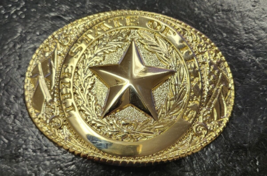 The State Of Texas Gold Plated Metal Belt Buckle Made in the USA - $11.19