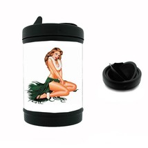Black Metal Car Ashtray Pin Up Girl Design-021 - $12.82