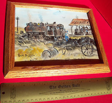 Bill Paxton Painting 1949 Maine Artist Framed Locomotive Art Decor Home Treasure - £187.31 GBP