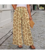 Giraffe Pattern Elastic Waist Tether Wide Leg Pants with Pockets - $749.38 MXN+