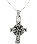 Jewelry Trends Celtic Cross Sterling Silver Pendant Necklace 18&quot; - $54.83 CAD
