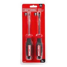 Craftsman 2-Piece Screwdriver Set, 1/4" Slotted, No 2 Phillips, Black Oxide Tips - $19.79