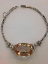 Estate Huge Flawless 95 carat  Kunzite, Diamond, 14k white gold Necklace 13 inch - £23,740.86 GBP