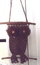 Owl Fall Halloween Autumn Jute Or Rope  Hanging Owl For Door Vintage - £11.62 GBP