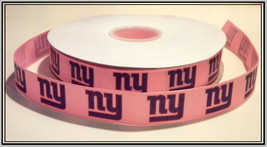 New York Giants Inspired PINK Grosgrain Ribbon - $9.90