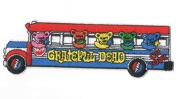 Grateful Dead On Tour Bus Bears Sew-On Iron-On Embroidered Patch 6&quot; x 2&quot; - £6.13 GBP