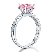 925 Sterling Silver Bridal Engagement Ring 2 Carat Pink Created Diamond Jewelry - £88.19 GBP