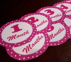 Monthly simple pink baby stickers - $7.99