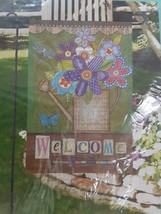 Meadow Creek "Welcome Bouquet" Decorative Garden Flag 12.5x18in NIP - $12.97