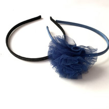Set of Two Girl’s Headbands Black Glitter Blue With Flower Sparkle - £3.94 GBP
