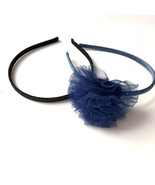 Set of Two Girl’s Headbands Black Glitter Blue With Flower Sparkle - £3.93 GBP