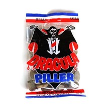 14 x bags of Dracula Piller 65g hard salmiakki flavoured candy - £23.79 GBP