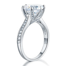925 Sterling Silver Luxury Wedding Engagement Ring 3 Carat Created Diamond - $109.99