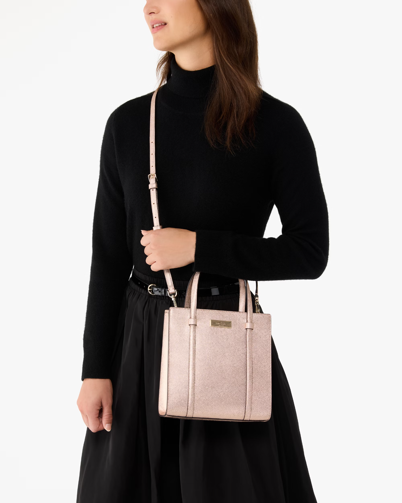 NWB Kate Spade Kenzie Small Tote KI916 Metallic Rose Gold Purse $329 Gift Bag F
